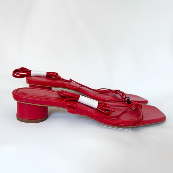 Zara Heeled Leather Strappy Sandals 2842/001 - Picture 4 of 12